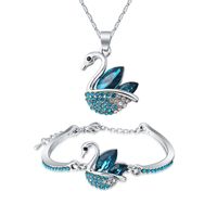 Fashion Simple Full Diamond Swan Crystal Alloy Necklace Bracelet main image 1