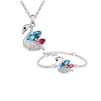 Fashion Simple Full Diamond Swan Crystal Alloy Necklace Bracelet main image 3