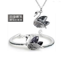 Fashion Simple Full Diamond Swan Crystal Alloy Necklace Bracelet main image 5