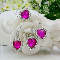 Fashion Retro Ocean Heart Alloy Earring Necklace Ring Set main image 5