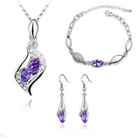 Fashion Angel Elf Crystal Necklace Earring Bracelet Jewelry Set Wholesale main image 6