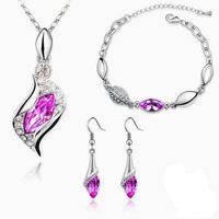 Fashion Angel Elf Crystal Necklace Earring Bracelet Jewelry Set Wholesale main image 1