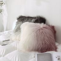 Fashion Simple Gradient Color Double Sided Imitation Rabbit Hair Pillow main image 5