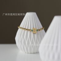 Block Mahjong Fun Bracelet Elastic Ball Small Gold Beads Women's Titanium Steel Gold-plated main image 3