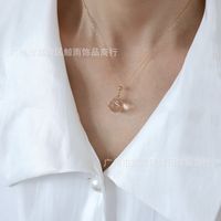 Fashion Simple Crystal Ball  Titanium Steel Plated 18k Gold Necklace main image 4
