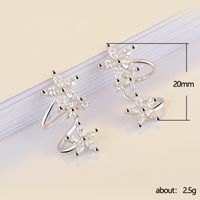 Sweet Flower Curved Ear Clip Fashion Zircon Copper Earrings main image 6