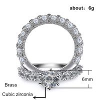 Fashion Full Diamond Copper Ladies Engagement Wedding Ring main image 4