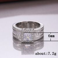 Fashion New Flash Diamond Square Women's Engagement Copper Ring Wholesale main image 6