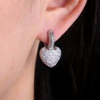 Korean Version Of Heart Pendant Copper Inlaid Zircon Earrings main image 1