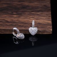 Korean Version Of Heart Pendant Copper Inlaid Zircon Earrings main image 4