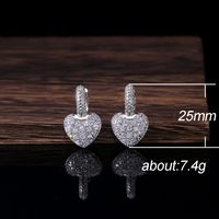 Korean Version Of Heart Pendant Copper Inlaid Zircon Earrings main image 6