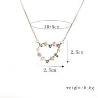 Fashion Copper-plated Gold-plated Zircon Heart-shaped Pendant Necklace main image 3