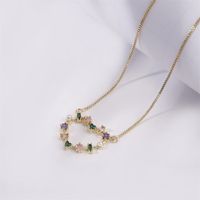 Fashion Copper-plated Gold-plated Zircon Heart-shaped Pendant Necklace main image 5