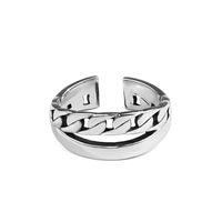 Retro Thai Silver New Girl Braided Cross Double Layer Jewelry Ring main image 6