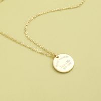 Simple Lettering Disc Pendent 925 Silver Necklace main image 1