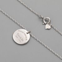 Simple Lettering Disc Pendent 925 Silver Necklace main image 3