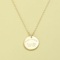 Simple Lettering Disc Pendent 925 Silver Necklace sku image 1