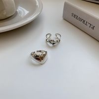 Retro Heart-shaped Glossy Creative Opening Adjustment Metal Ring main image 5