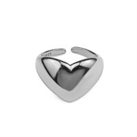 Retro Heart-shaped Glossy Creative Opening Adjustment Metal Ring main image 6