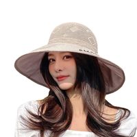 Summer New Foldable Empty Top Women Letter Bow Sun Hat main image 6
