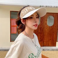 Empty Top Female Summer Outdoor Sun Protection Letter Peaked Cap main image 2