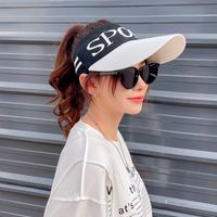 Empty Top Female Summer Outdoor Sun Protection Letter Peaked Cap main image 3
