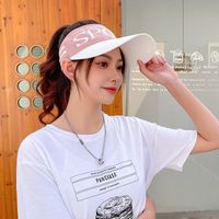 Empty Top Female Summer Outdoor Sun Protection Letter Peaked Cap main image 4