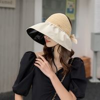 Fashion Ladies Big Brim Fisherman Hat Summer Black Glue Outdoor main image 2