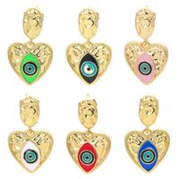Hip-pop-style Colorful Dripping Oil Devil's Eye Copper Earrings Wholesale main image 1