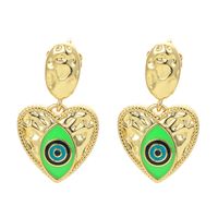 Hip-pop-style Colorful Dripping Oil Devil's Eye Copper Earrings Wholesale main image 3