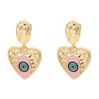Hip-pop-style Colorful Dripping Oil Devil's Eye Copper Earrings Wholesale main image 4