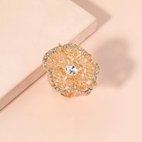 Mode Nouvelle Bague Ouverte En Alliage De Diamant Géométrique Simple Fleur Créative Creuse main image 3