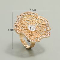 Offener Ring Der Neuen Hohlen Kreativen Blume Einfacher Geometrischer Diamantlegierung Der Art Und Weise main image 5