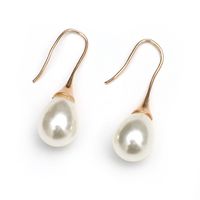 Retro Pearl Water Drop Shaped Pendant Copper Earrings Wholesale main image 6