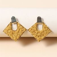 Retro Exaggerated Furry Square Alloy Earrings Wholesale main image 2