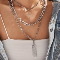 Fashion Creative Multi-layer Cross Thick Chain Alloy Necklace main image 1