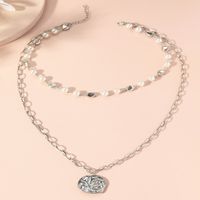 Simple Alloy Necklace Retro Pearl Pendant Clavicle Chain main image 5