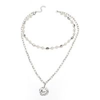 Simple Alloy Necklace Retro Pearl Pendant Clavicle Chain main image 6