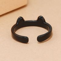 Simple Open Cat Fashion Creative Acrylic Alloy Ring main image 4