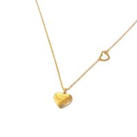 Fashion Titanium Steel Plated 18k Gold Simple Heart-shaped Necklace main image 6