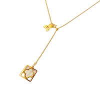 Fashion Cute Titanium Steel Plated 18k Gold Bear Necklace main image 6