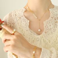 Mode Retro Titan Stahl Weizen Perlen Halskette Armband sku image 9