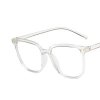 Fashion Nail Transparent Frame Women's Plain Myopia Glasses Anti-blue Light sku image 1