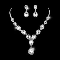 Fashion Crystal Rhinestone Jewelry Necklace Set Bridal Wedding Jewelry sku image 2