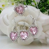 Fashion Retro Ocean Heart Alloy Earring Necklace Ring Set sku image 9