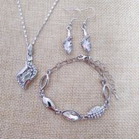 Fashion Angel Elf Crystal Necklace Earring Bracelet Jewelry Set Wholesale sku image 5