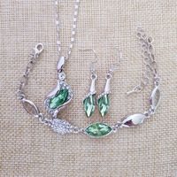 Fashion Angel Elf Crystal Necklace Earring Bracelet Jewelry Set Wholesale sku image 6