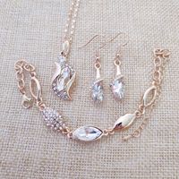 Fashion Angel Elf Crystal Necklace Earring Bracelet Jewelry Set Wholesale sku image 16