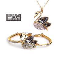 Fashion Simple Full Diamond Swan Crystal Alloy Necklace Bracelet sku image 5