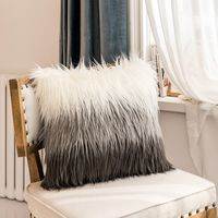Fashion Simple Gradient Color Double Sided Imitation Rabbit Hair Pillow sku image 2